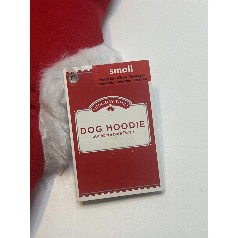 Simply Dog-Christmas Hoodie with Fur Trim,‎ Santa's Helper Size Small NWT